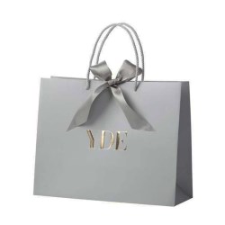 bowknot ribbon silver paper luxury bag